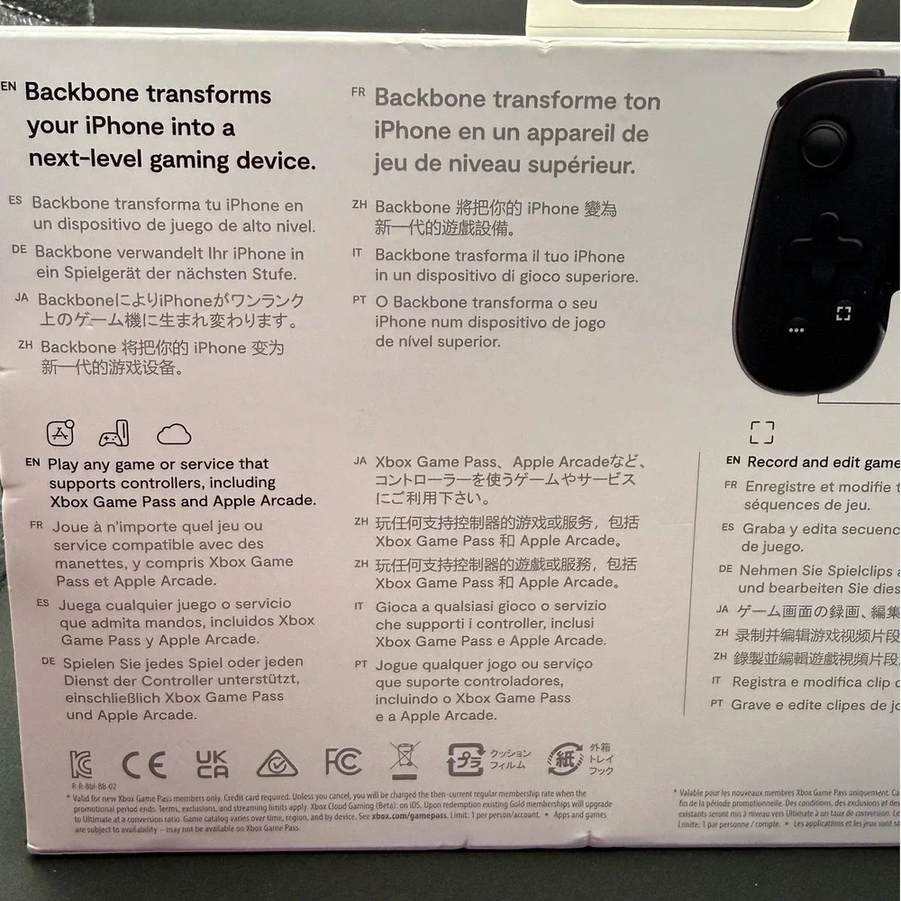 Backbone One Controller for Xbox iPhone Gaming‎ Remote Black